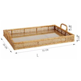 Tea Table Storage Rattan Desktop Storage Box Tray