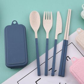 Wheat Straw Folding Tableware Portable Set Detachable Knife, Fork, Spoon And Chopsticks