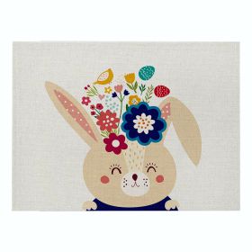 Home Cartoon Rabbit Kitchen Insulation Coaster Anti-scalding Cotton And Linen Western Placemat