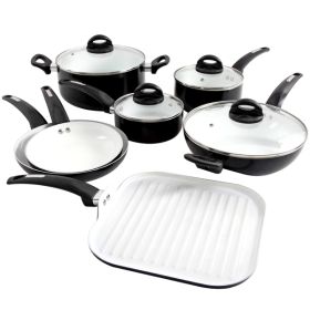 Oster Herstal 11 Piece Aluminum Cookware Set in Black