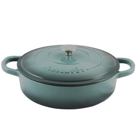 Crock-Pot Artisan Enameled 5 Quart Cast Iron Round Braiser Pan with Self Basting Lid in Slate Grey