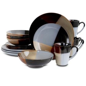 Gibson Elite Convergence 16 Piece Round Stoneware Dinnerware Set