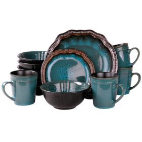 Elama&rsquo;s Mystic Waves 16 Piece Dinnerware Set