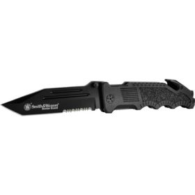 SW Border Guard Folder 4.5 in Black Combo Blade Aluminum