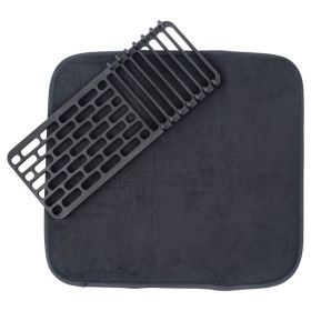 Cuisinart 18US6251BLACK Dish Drying Mat with Rack (Black)