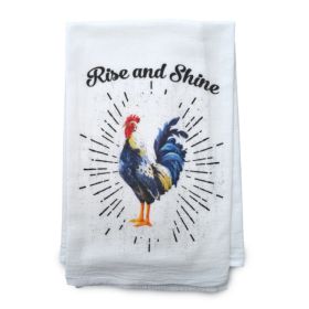 Designer Rise & Shine Rooster Printed Flour Sack Tea Towel (2-pack)