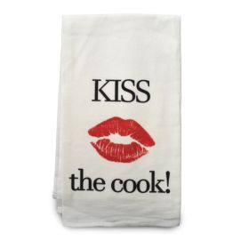 Designer Kiss the Cook Flour Sack Tea Towel (2-pack)