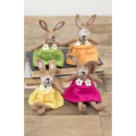 Set Of Four Felt Rabbits-One Each Color