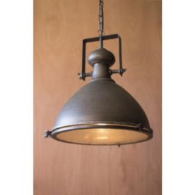 Metal Warehouse Pendant With Glass Cover 18" X 19.5"T