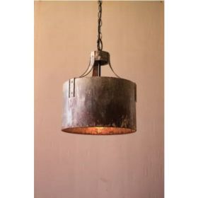 Rustic Metal Cylinder Pendant Light