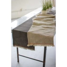 Set Of Two Cotton And Jute Table Runners