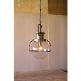 Glass Globe Pendant Light 17"D X 26"T