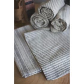 Set Of Six Grey Cotton Towels