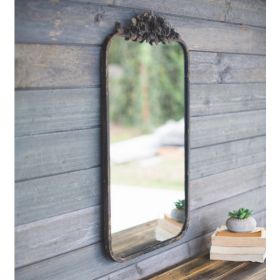 Rectangle Metal Mirror With Flower Details