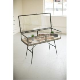 Metal Framed Glass Display Cabinet 18" X 39.5" X 30"T