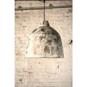 Rustic White Metal Pendant Light 21"D X 20"T