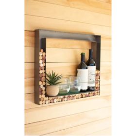 Metal Wall Bar And Wine Cork Holder