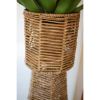 Set Of Two Seagrass And Iron Planter Towers