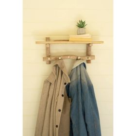 Reclaimed Wood Shelf With Coat Rack