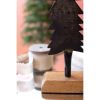 Set Of Two Painted Iron Christmas Trees With Wooden Bases