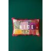 Naughty/Nice Christmas Kantha Pillow