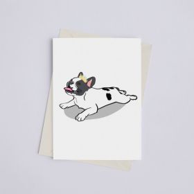 Frenchie with Crown - Greeting Card