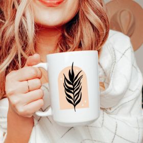 Boho branch ceramic coffee mug