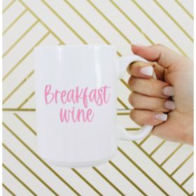 Breakfast wine ceramic coffee mug