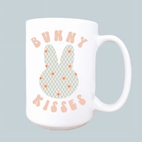 Bunny kisses ceramic coffee mug