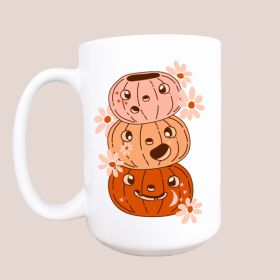 Stacked pumpkins ceramic coffee mug