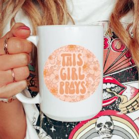 This girl prays ceramic coffee mug