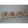 Aspen Log Coasters Set of Six With Wood Burned Spirit of the Woods Logo