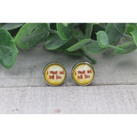 I Must Not Tell Lies  Glass Stud Earrings