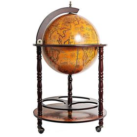 Nautical Globe Bar with Hidden Drink Cabinet Storage 17 3/4 Inches