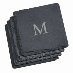 Set 4 Slate Coasters, 4" Square