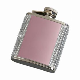 Crystal Flask with Pink Engraving Plates