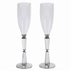 Facet Toasting Flutes, 10.25"