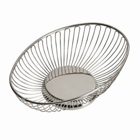 Oval Wire Basket, Stainless Steel 11.75" L X 7.25" W