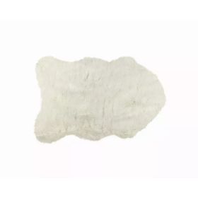 24" x 36" x 1.5" Off White Sheepskin Faux Fur Single - Area Rug