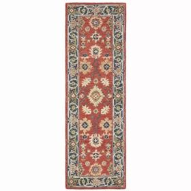 3'x8' Red and Blue Bohemian Designs Indoor Runner Rug