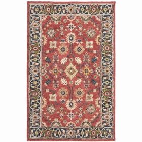 4'x6' Red and Blue Bohemian Designs Indoor Rug