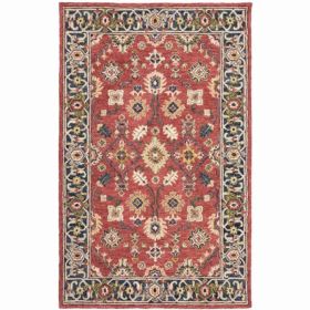 5'x8' Red and Blue Bohemian Designs Indoor Rug