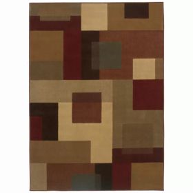 5'x8' Red and Tan Geometric Indoor Jute Area Rug