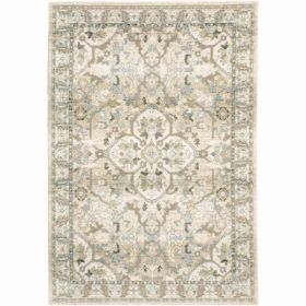 5'x8' Beige and Ivory Medallion Indoor Area Rug