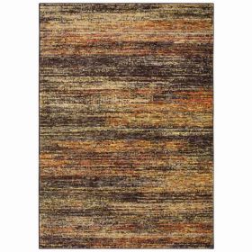 5'x8' Distressed Gold and Charcoal Abstract Indoor Area Rug