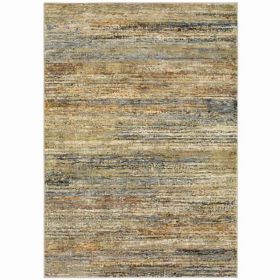 5'x8' Distressed Gold and Green Abstract Indoor Area Rug