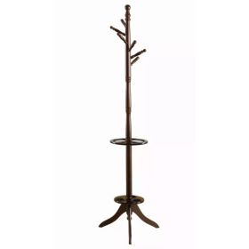 17" x 17" x 71" Cherry Wood Coat Rack with  Umbrella Holder