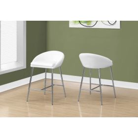 41" x 41" x 59.5" White  Foam  Metal  LeatherLook  Barstool 2Pieces