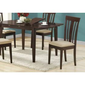 Two 38.25" Cappuccino MDF Brown Microfiber and Foam Dining Chairs