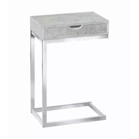 10.25" x 15.75" x 24.5" Grey Finish and Laminated Metal Accent Table